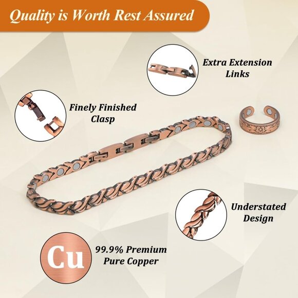 Ultra Strength Magnetic Copper Anklet - Adjustable Fishtail Design for Women - Picture 6 of 9
